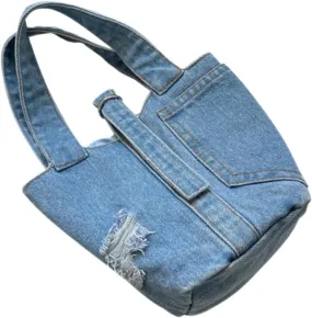 ANDRESLAD Portable Jeans Bag Women's Jeans Purse Jeans Purse for Girls Jeans Bag for Women Jeans Handbag Blue Denim Bag Jeans Purse for Women Denim Handbag Sky Blue, sky blue