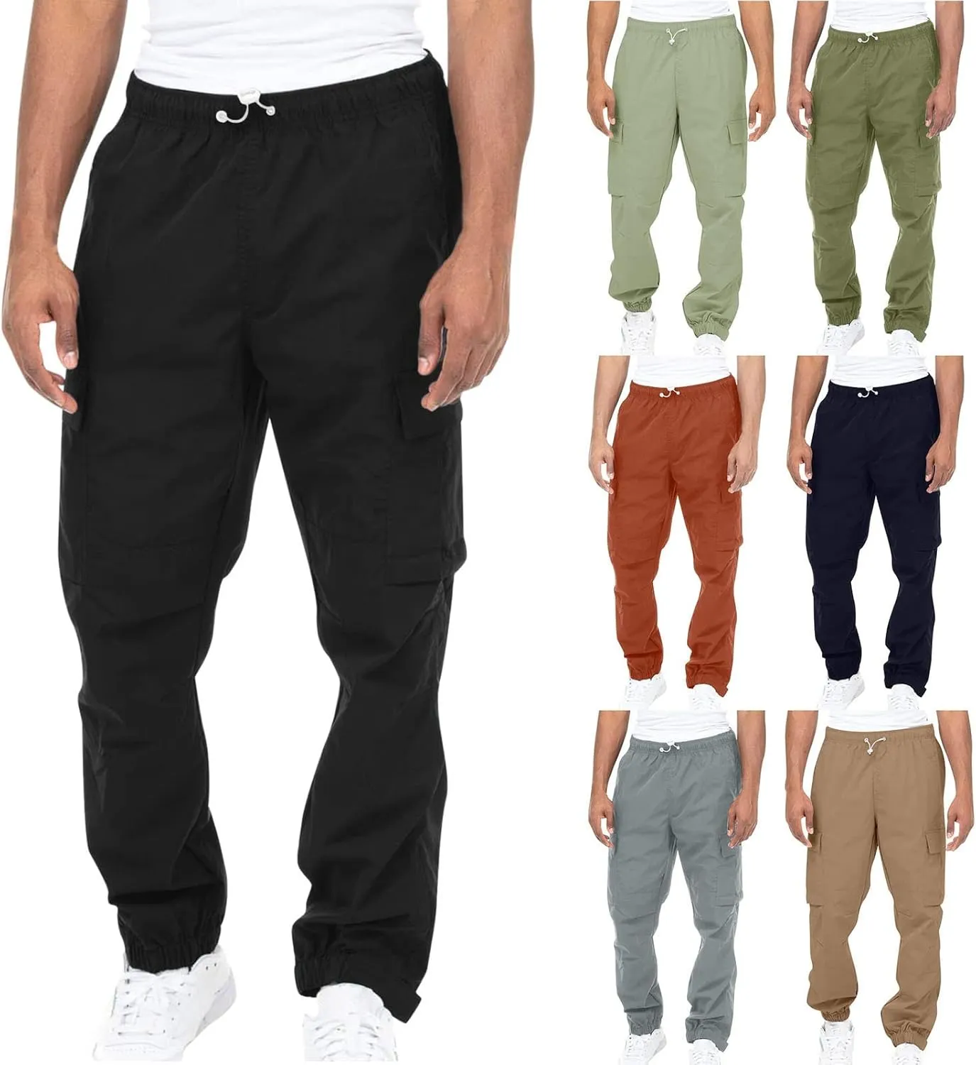 Big and Tall Sweatpants for Men Sweatpants for Men with Pockets Men's Cargo Sweat Pants Lightweight Mens Work Pants