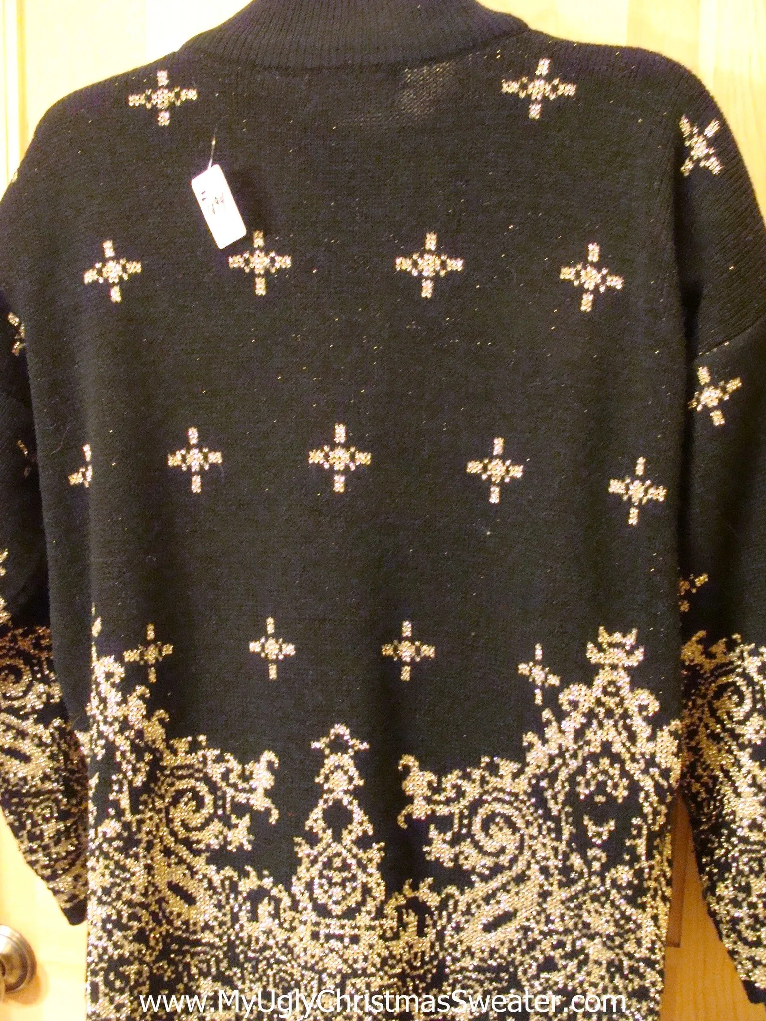 Black Bling 80s Ornate Funny Ugly Sweater