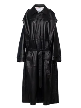Box Leather Trench Coat