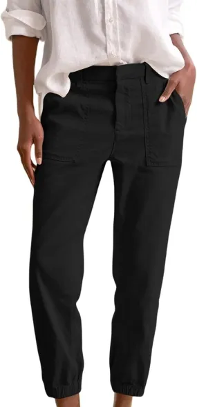 Capri Pants for Women Summer Trendy Casual Elastic Waist Cropped Trousers Casual Drawstring Straight Leg Lounge Pants
