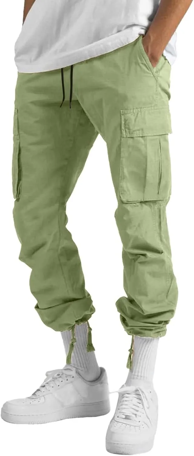 Cargo Trousers for Men with Pocket for Workout Jogging Running Men's Heavyweight Sweatpants Fleece Lined with Pockets