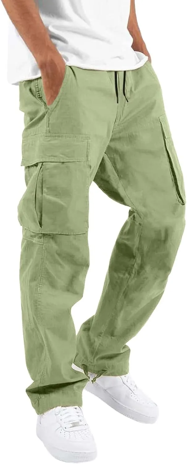 Cargo Trousers for Men with Pocket for Workout Jogging Running Men's Heavyweight Sweatpants Fleece Lined with Pockets
