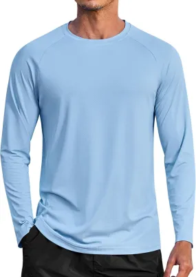 COOFANDY Men's Sun Protection Shirts Long Sleeve Rash Guard Swim T-Shirts Lightweight Quick Dry Fishing Shirts
