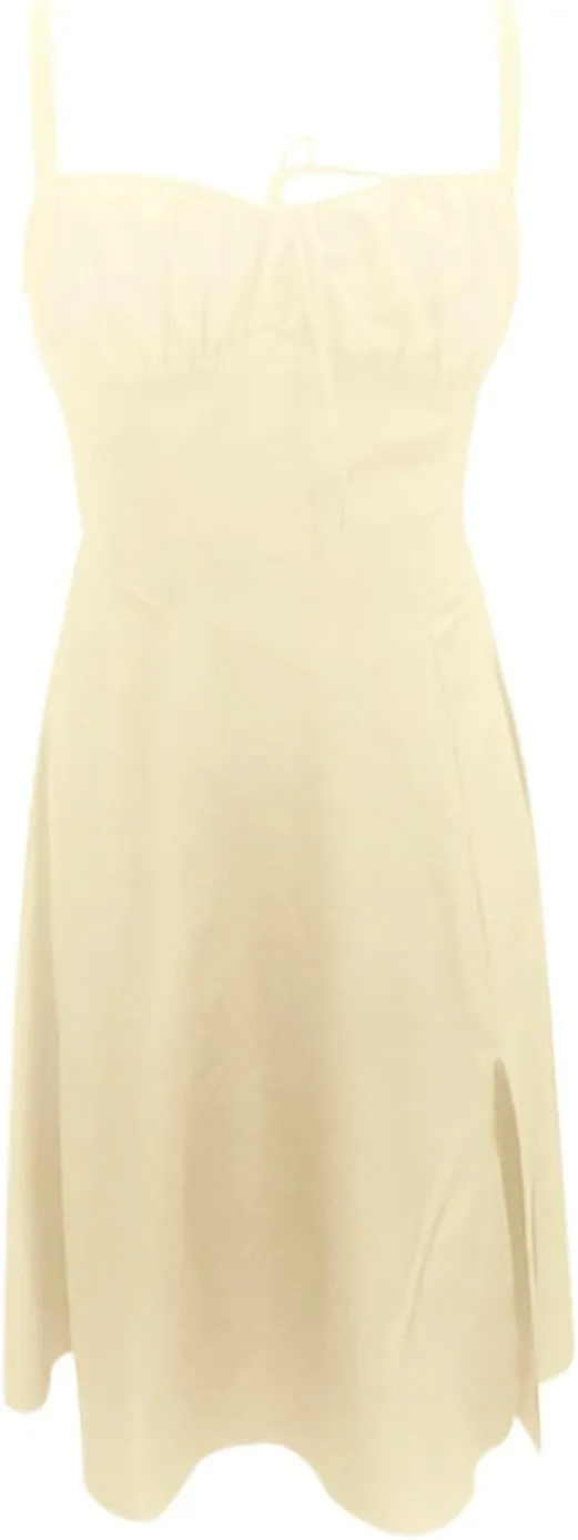 Floral Midi Corset Dress Boho Flowy Slit Lace Up Dresses for Women Going Out A Line Casual Sundress
