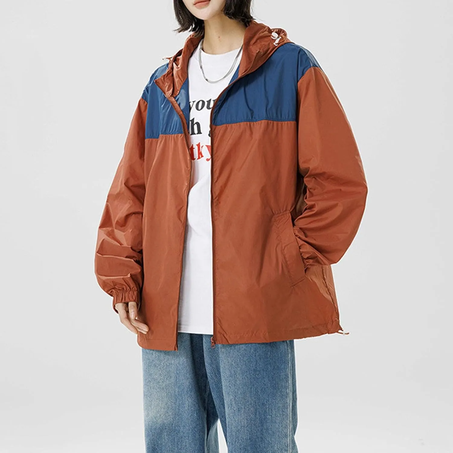 Hooded Sunscreen Jacket for Women Men Unisex Long Sleeve Protective Outdoor Breathable Versatile Trendy Sport Coat