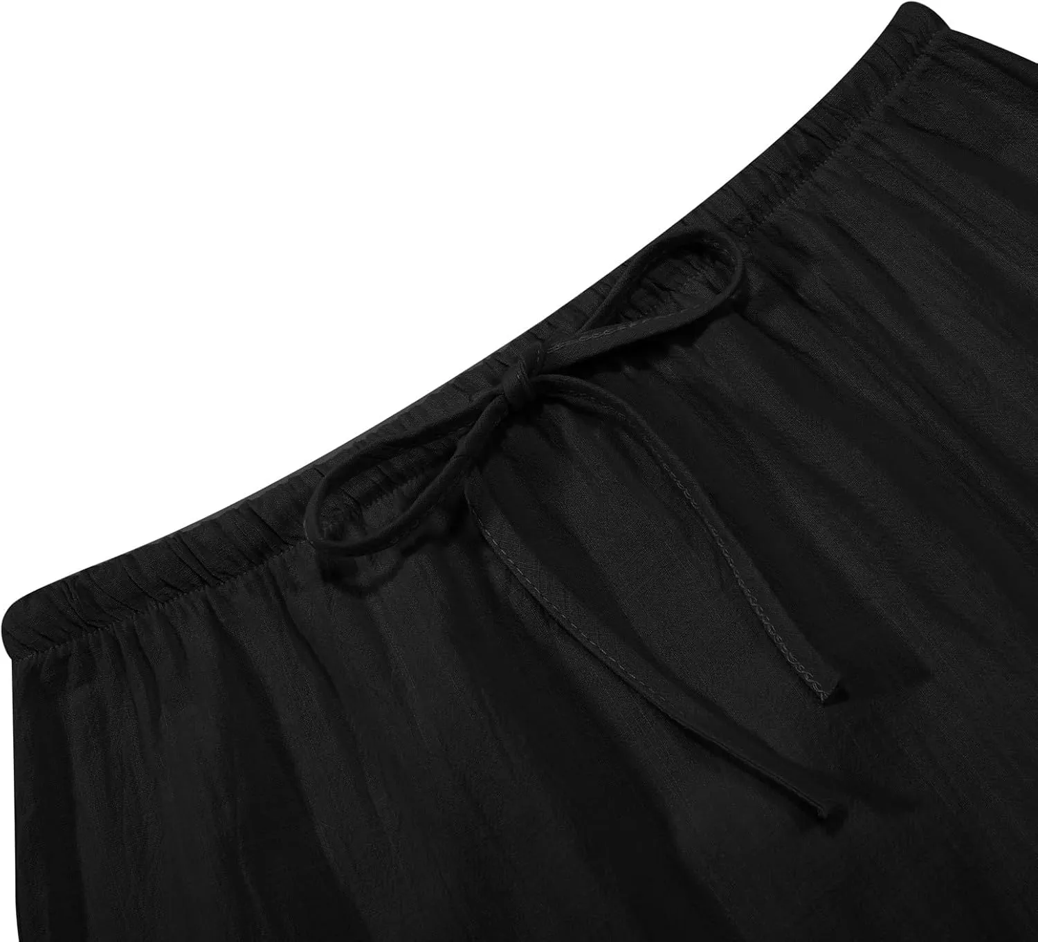 Linen Maxi Skirts for Women Trendy Summer Comfy Drawstring Waist A Line Skirts Cute Vacation Boho Long Flowy Skirts
