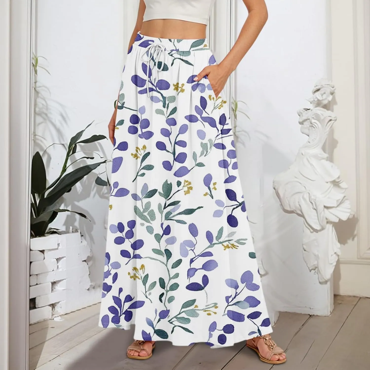 Maxi Women's Skirts, Summer Casual Elegantes Beach Vacation Womens Skirts