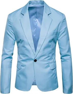 Mens Slim Fit Casual One Button Wedding Blazer Jacket Lightweight Sport Coat Suit Jackets Formal Busniess Jackets