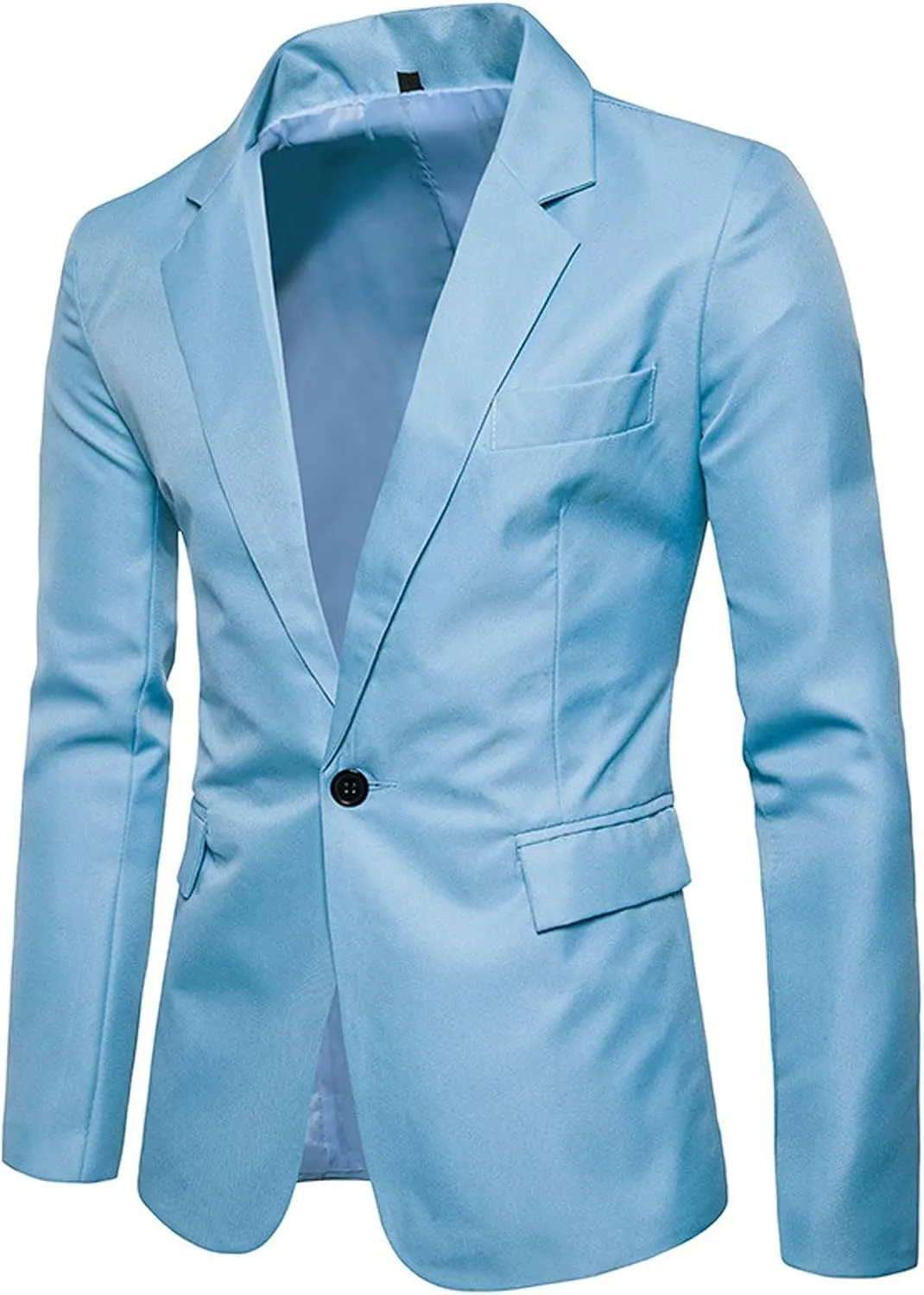 Mens Slim Fit Casual One Button Wedding Blazer Jacket Lightweight Sport Coat Suit Jackets Formal Busniess Jackets