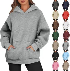 Oversized Hoodies for Women Loose Fit Comfort Colors Sweatshirts Fleece Long Sleeve Hooded Sweatshirts with Pockets