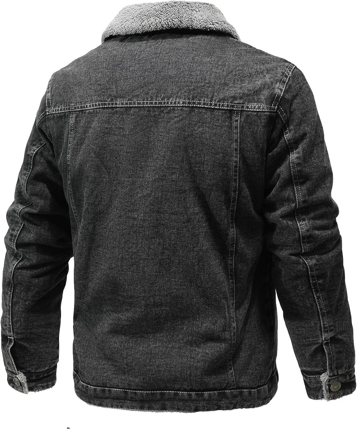 Plus Size Denim Jacket for Men,2023 Winter Fall Lapel Button Lining Fleece Jacket Mens Casual Coat Outwear