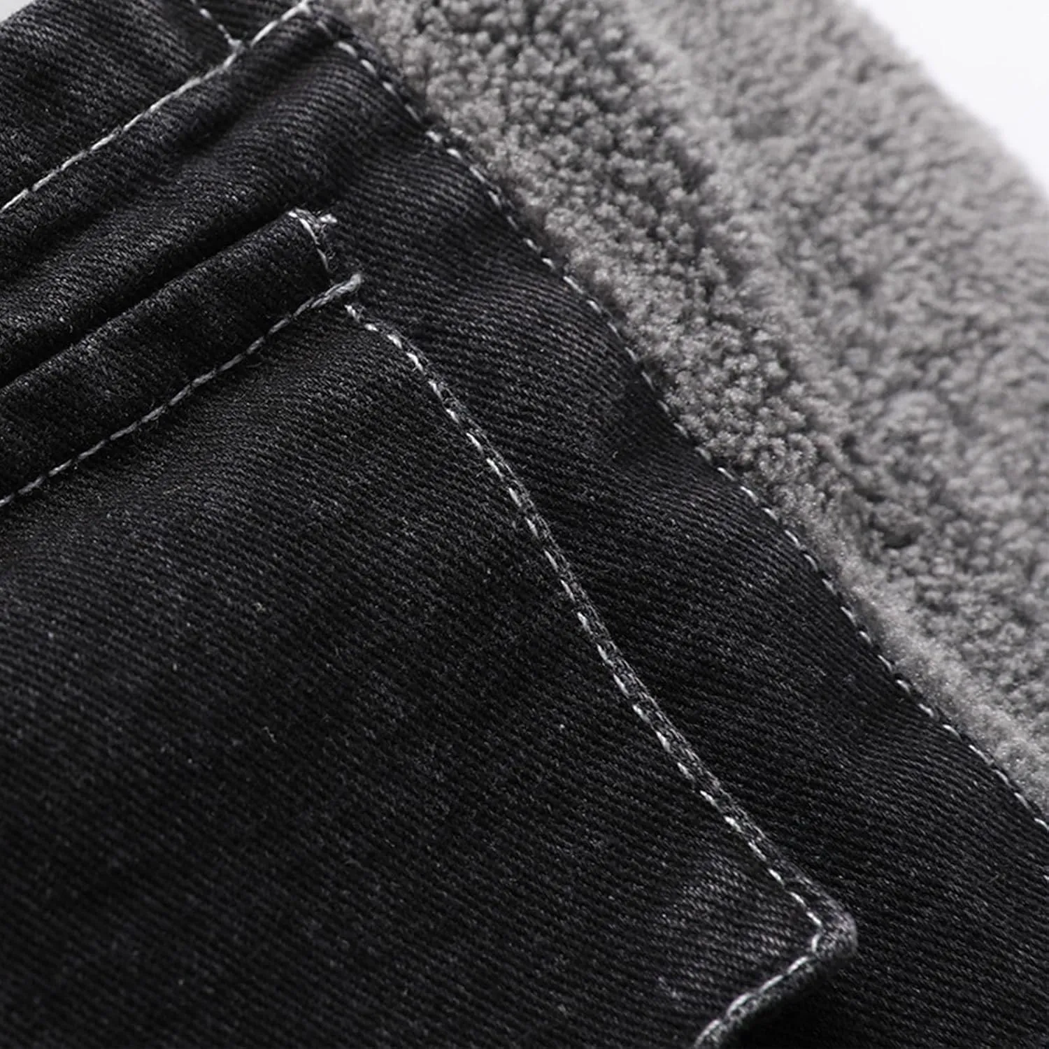 Plus Size Denim Jacket for Men,2023 Winter Fall Lapel Button Lining Fleece Jacket Mens Casual Coat Outwear