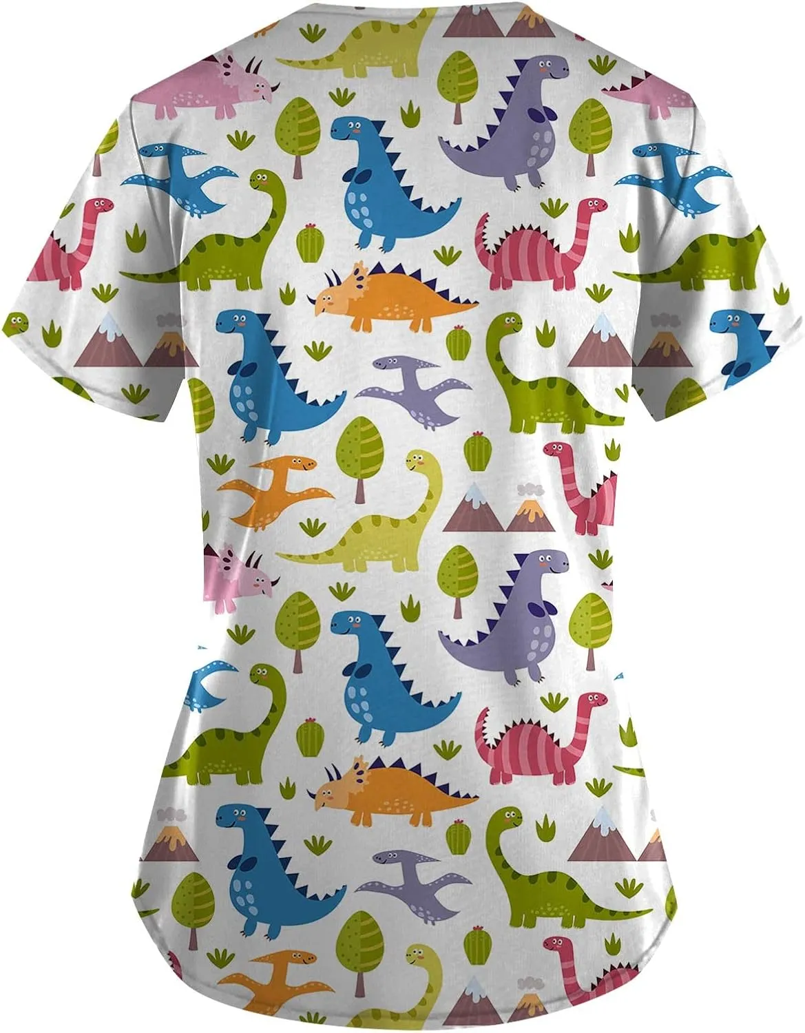 Scrubs for Women Printed V Neck Care Workwear Short Sleeve Casual T Shirts Dressy Plus Size Working T-Shirts