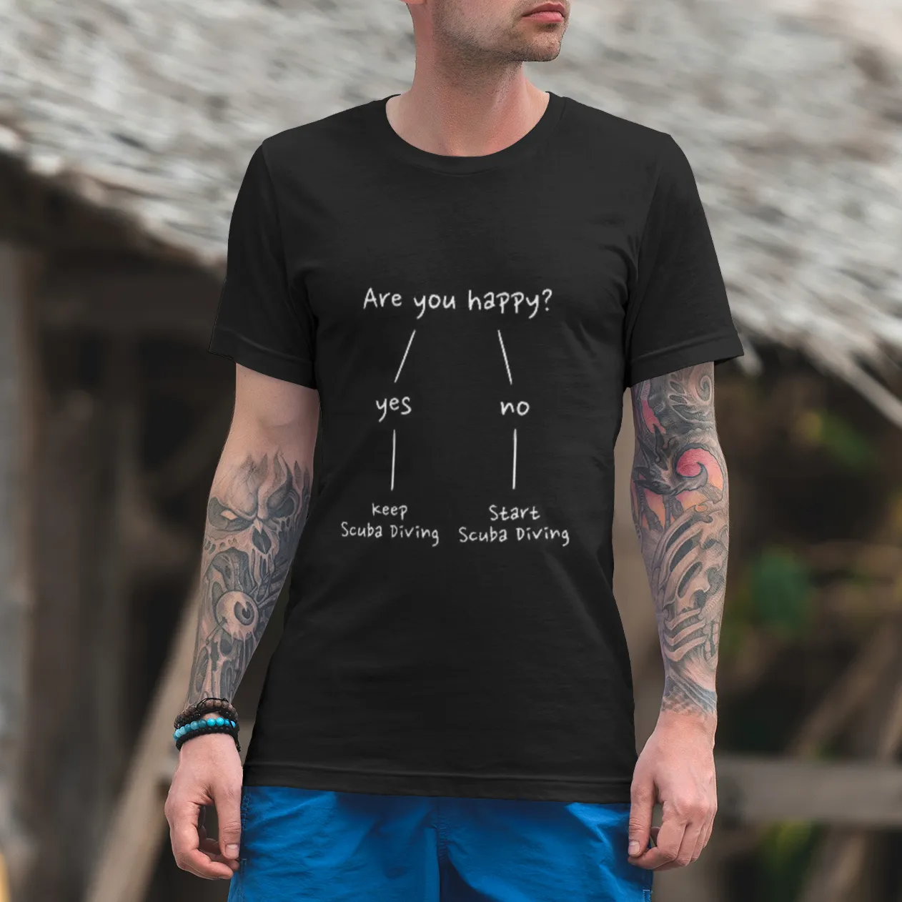 Scuba diving T-Shirt for Men | Are you happy?