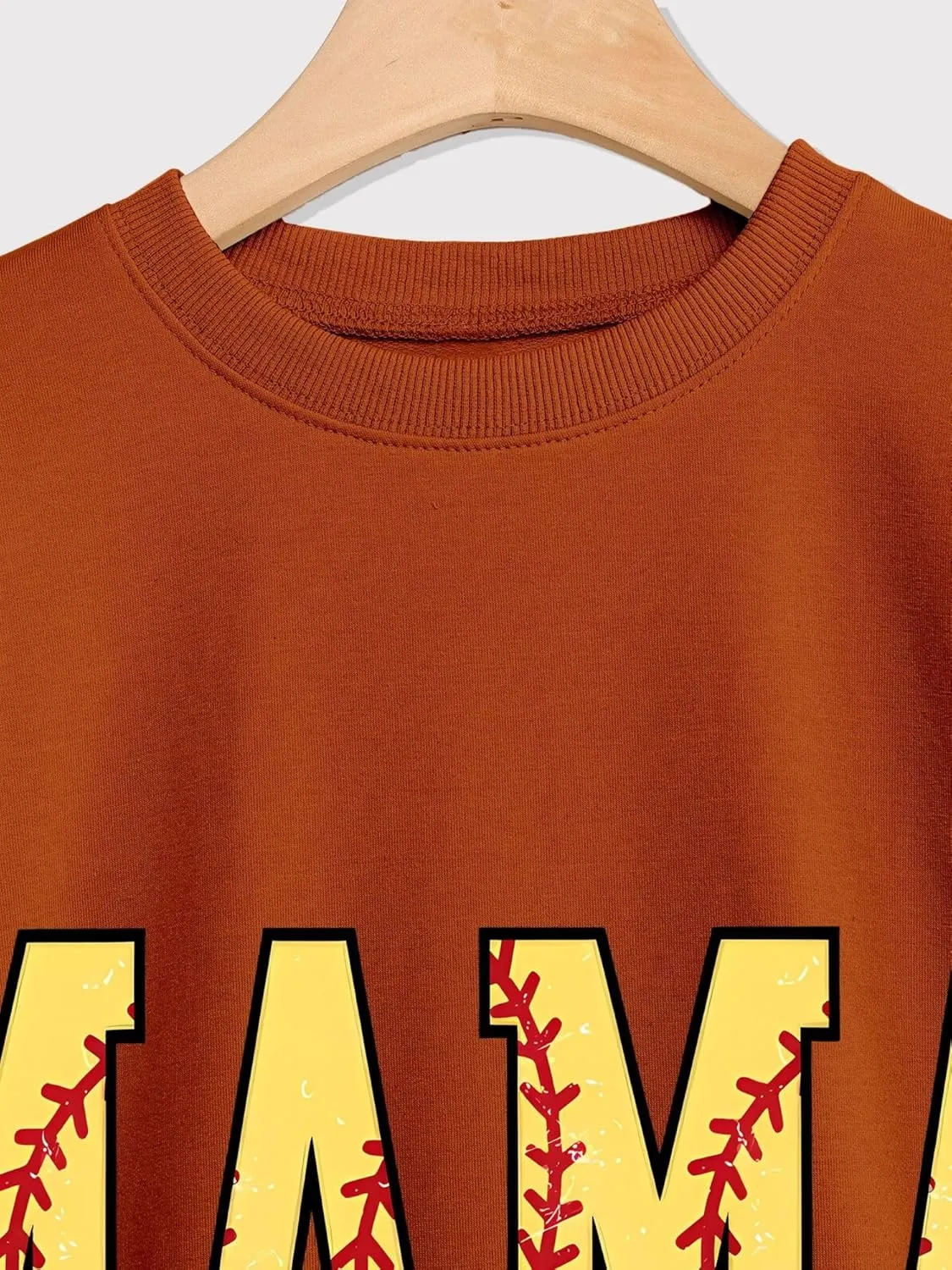 Softball Mama Sweatshirt Sports Mom Shirt for Women Game Day Long Sleeve Shirt Crewneck Softball Mom Hoodie