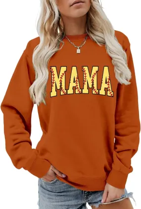 Softball Mama Sweatshirt Sports Mom Shirt for Women Game Day Long Sleeve Shirt Crewneck Softball Mom Hoodie