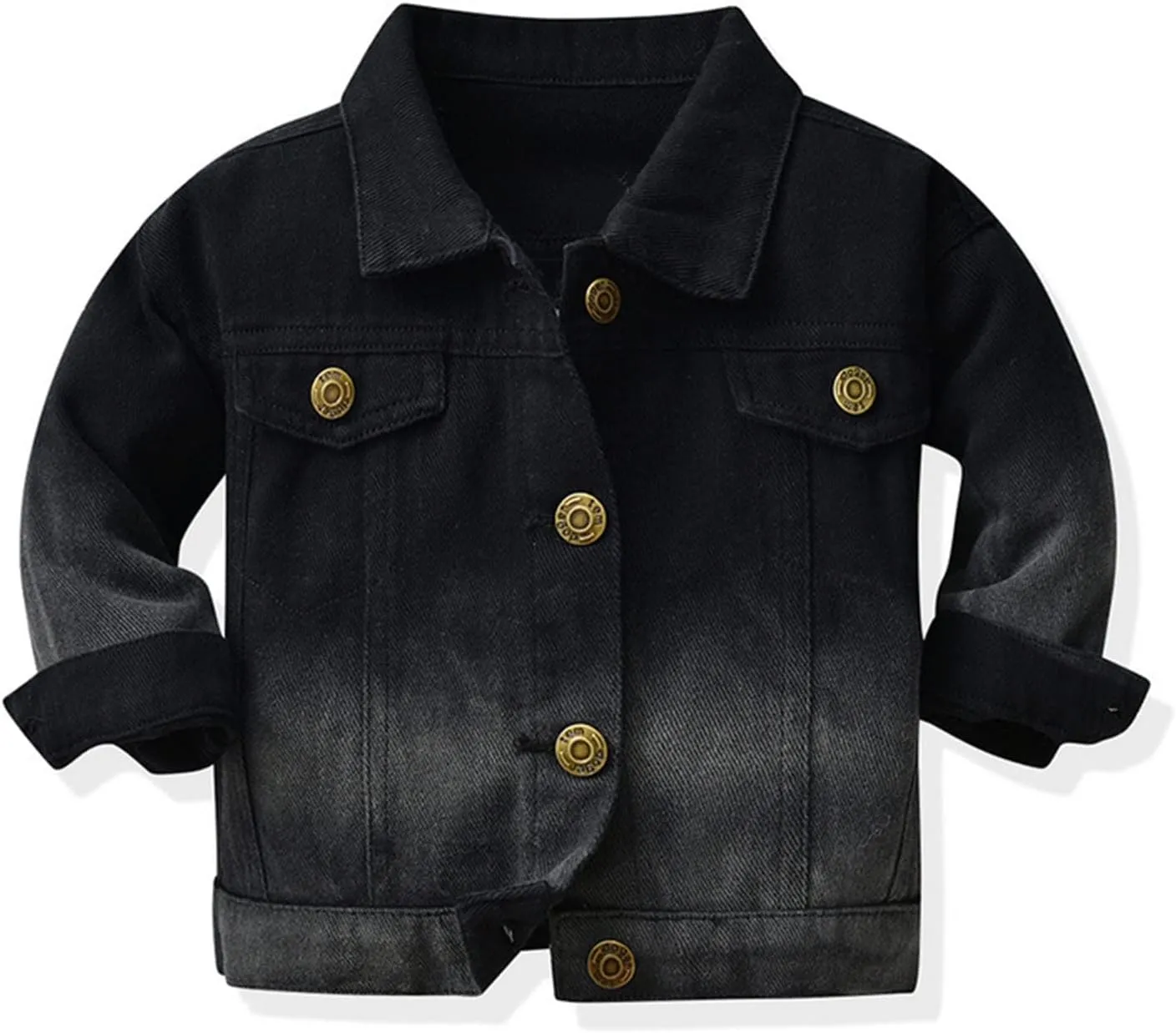 Toddler Baby Boys Girls Denim Jackets Button Down Trucker Jeans Top with Pockets Long Sleeve Jeans