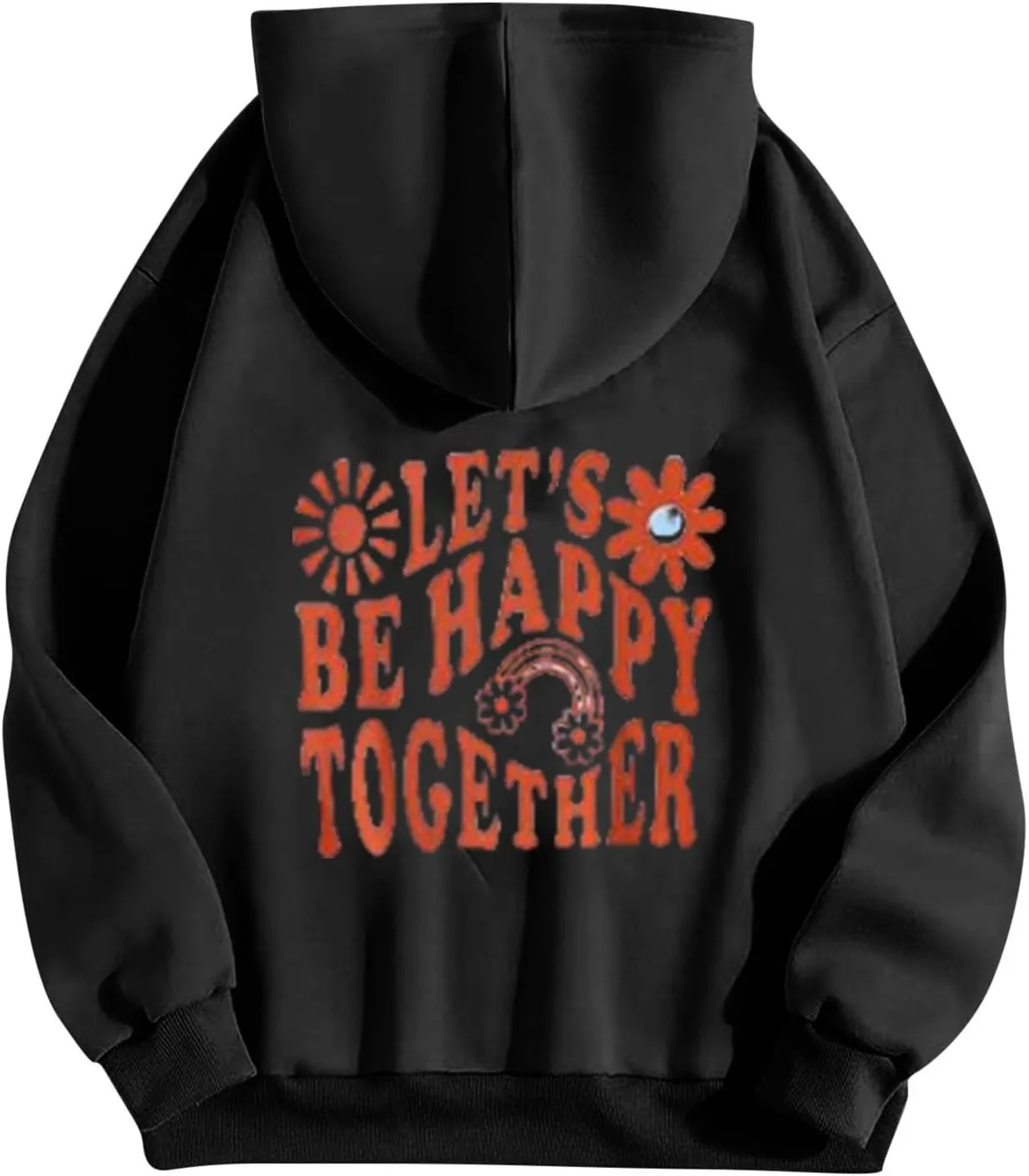 Women Letter Cute Hoodies Sweatshirts Long Sleeve Sweatshirt Graphic Pullover Tops Teen Girls Preppy School Clothes