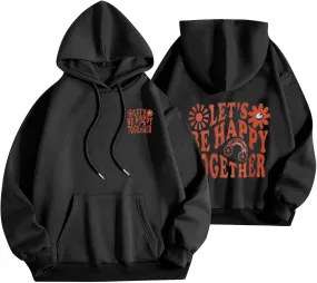 Women Letter Cute Hoodies Sweatshirts Long Sleeve Sweatshirt Graphic Pullover Tops Teen Girls Preppy School Clothes