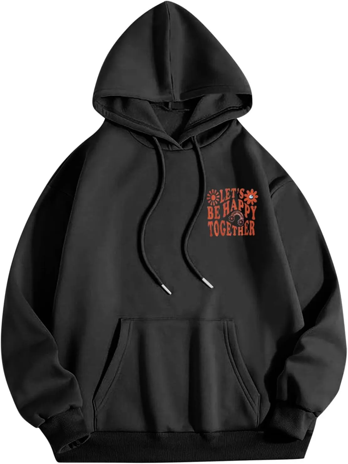 Women Letter Cute Hoodies Sweatshirts Long Sleeve Sweatshirt Graphic Pullover Tops Teen Girls Preppy School Clothes