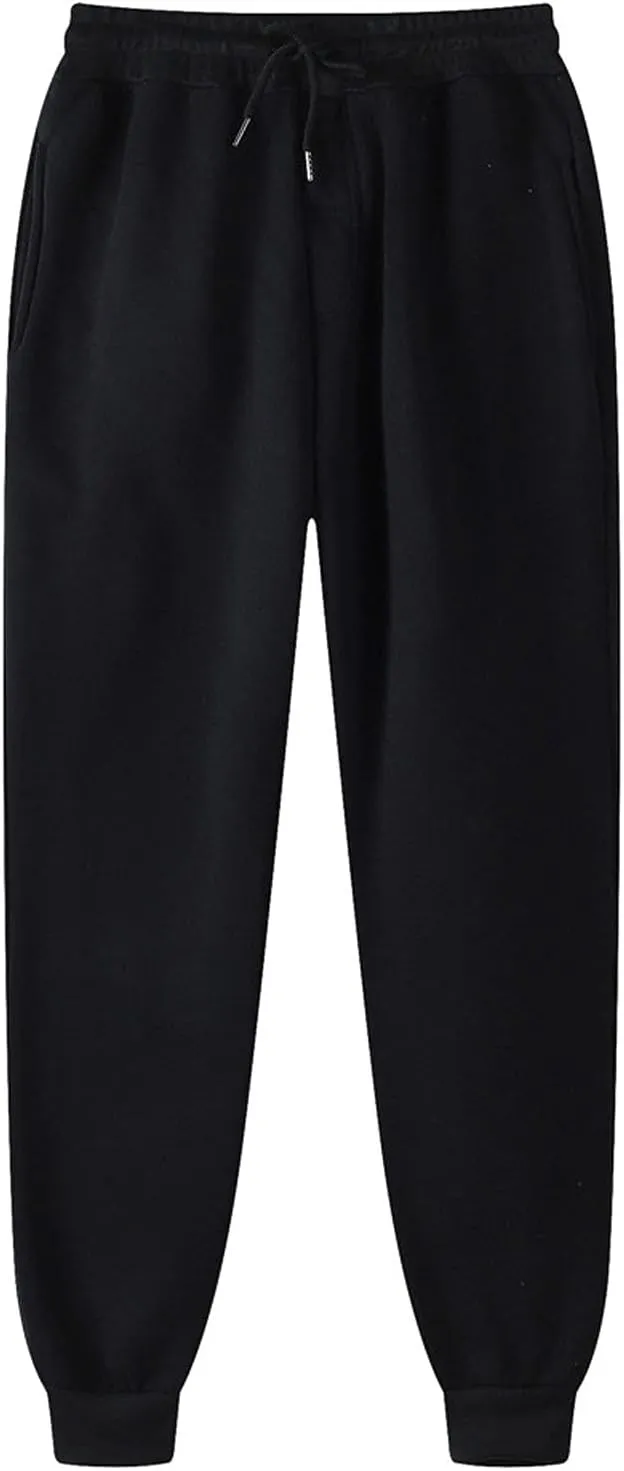 Womens Casual Fleece Jogger Sweatpants Elastic Waisted Baggy Pants Casual Active Workout Running Sports Trousers