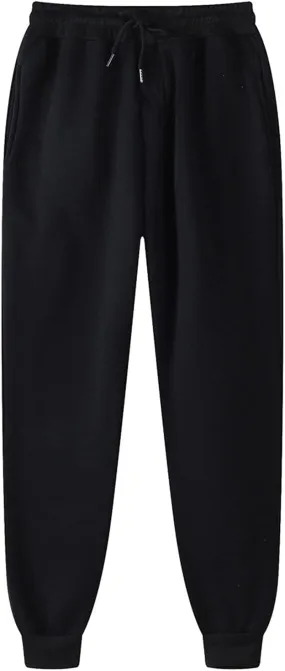 Womens Casual Fleece Jogger Sweatpants Elastic Waisted Baggy Pants Casual Active Workout Running Sports Trousers