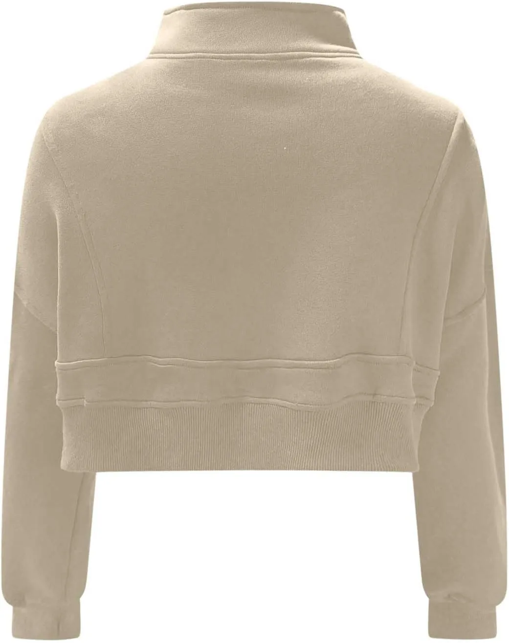 Womens Half Zip Cropped Sweatshirts Long Sleeve Workout Tops Quarter Zip Up Pullover Fall Outfits 2024