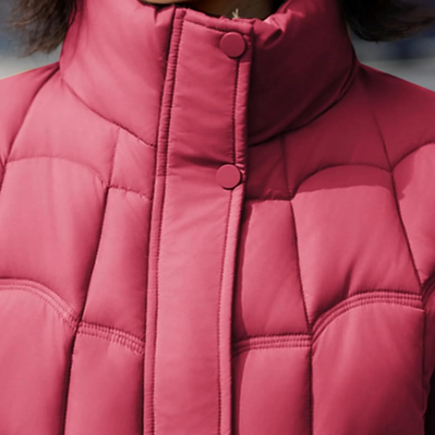 Women's Puffer Jackets Warm Winter Down Jackets Hood Zipped with Pockets Cropped Ladies Quilted Coats