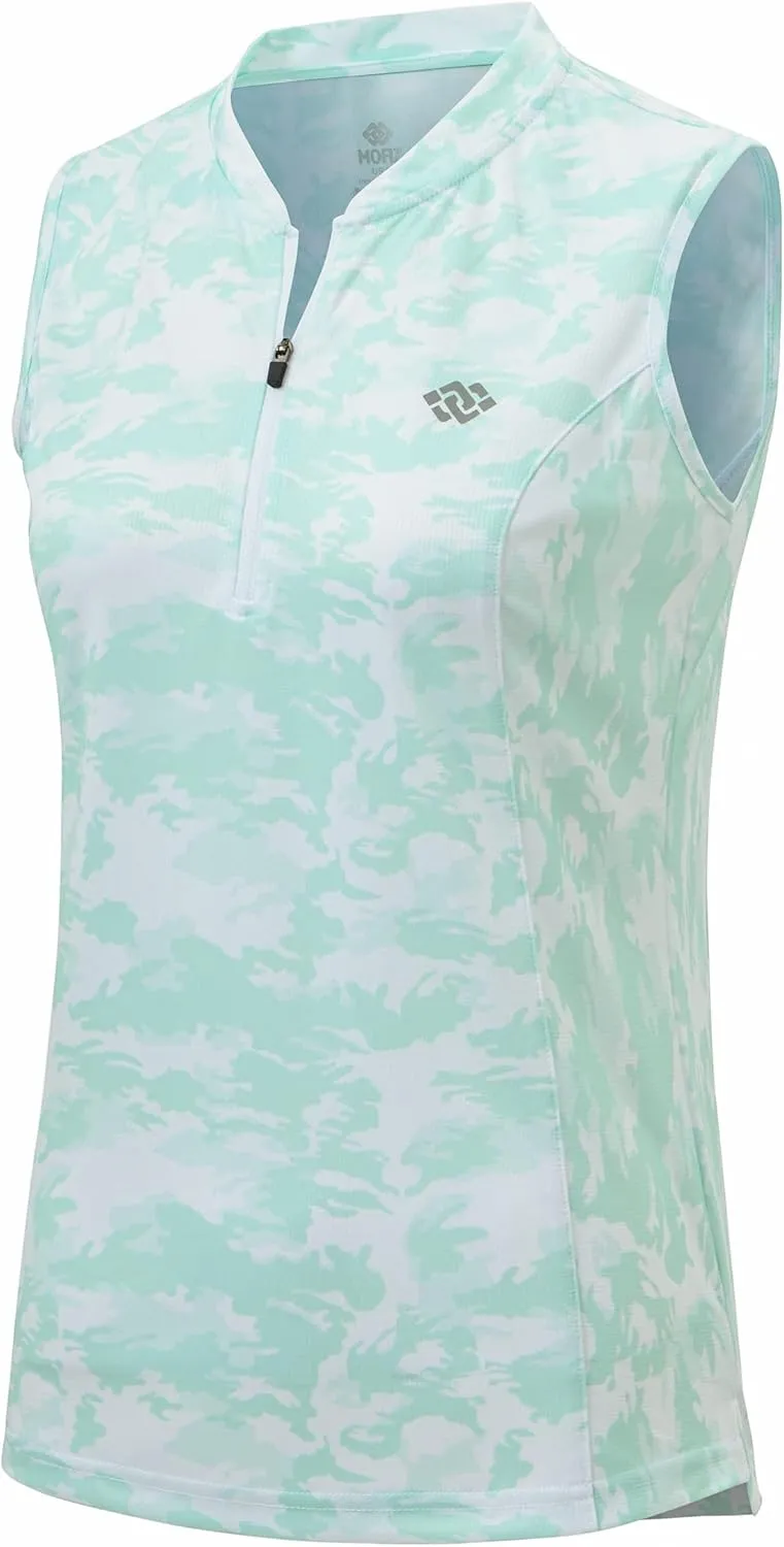 Women's Sleeveless Tennis Shirt Golf Shirts for Women Quick Dry Pickleball Shirts UPF 50  Sportswear T-Shirts with Zipper