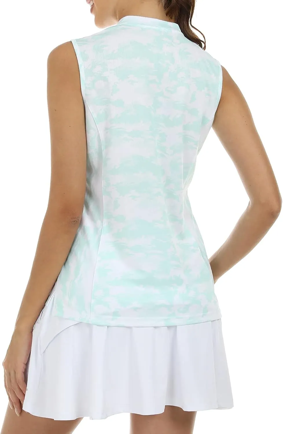 Women's Sleeveless Tennis Shirt Golf Shirts for Women Quick Dry Pickleball Shirts UPF 50  Sportswear T-Shirts with Zipper