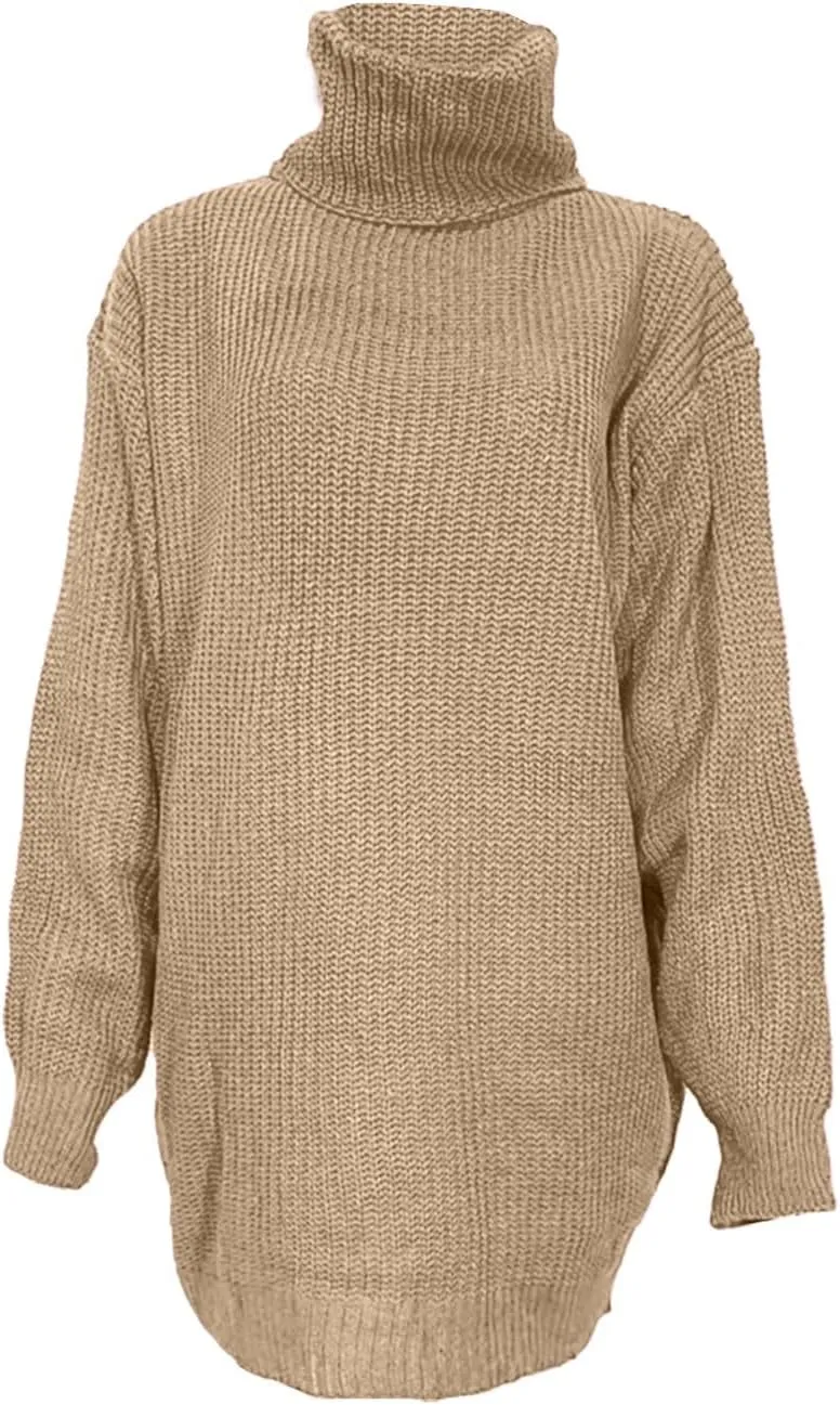Womens Turtleneck Oversized Sweaters Fall Fashion Cable Knitted Pullover Tops Casual Comfy Loose Long Sleeve Sweaters