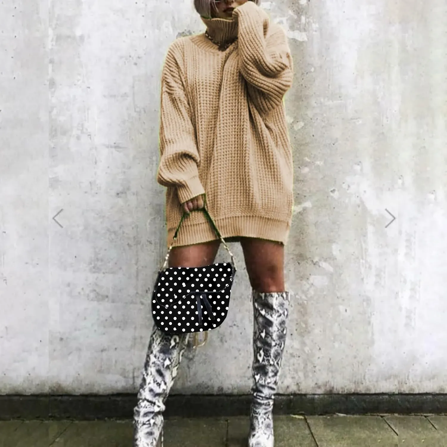 Womens Turtleneck Oversized Sweaters Fall Fashion Cable Knitted Pullover Tops Casual Comfy Loose Long Sleeve Sweaters