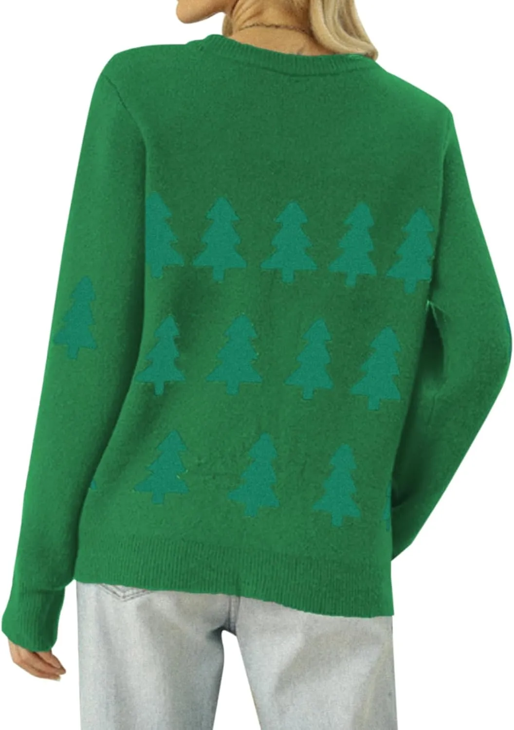 Women's Ugly Christmas Sweaters Warm Knitted Christmas Sweaters Crew Neck Holiday Pullovers Funny Xmas Tops