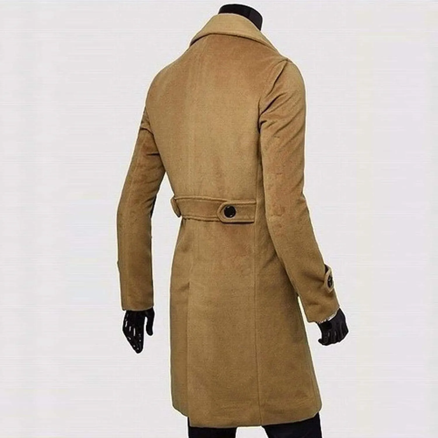 Ymosrh Mens Jackets Winter Men Slim Stylish Trench Coat Double Breasted Long Jacket Coat Jackets