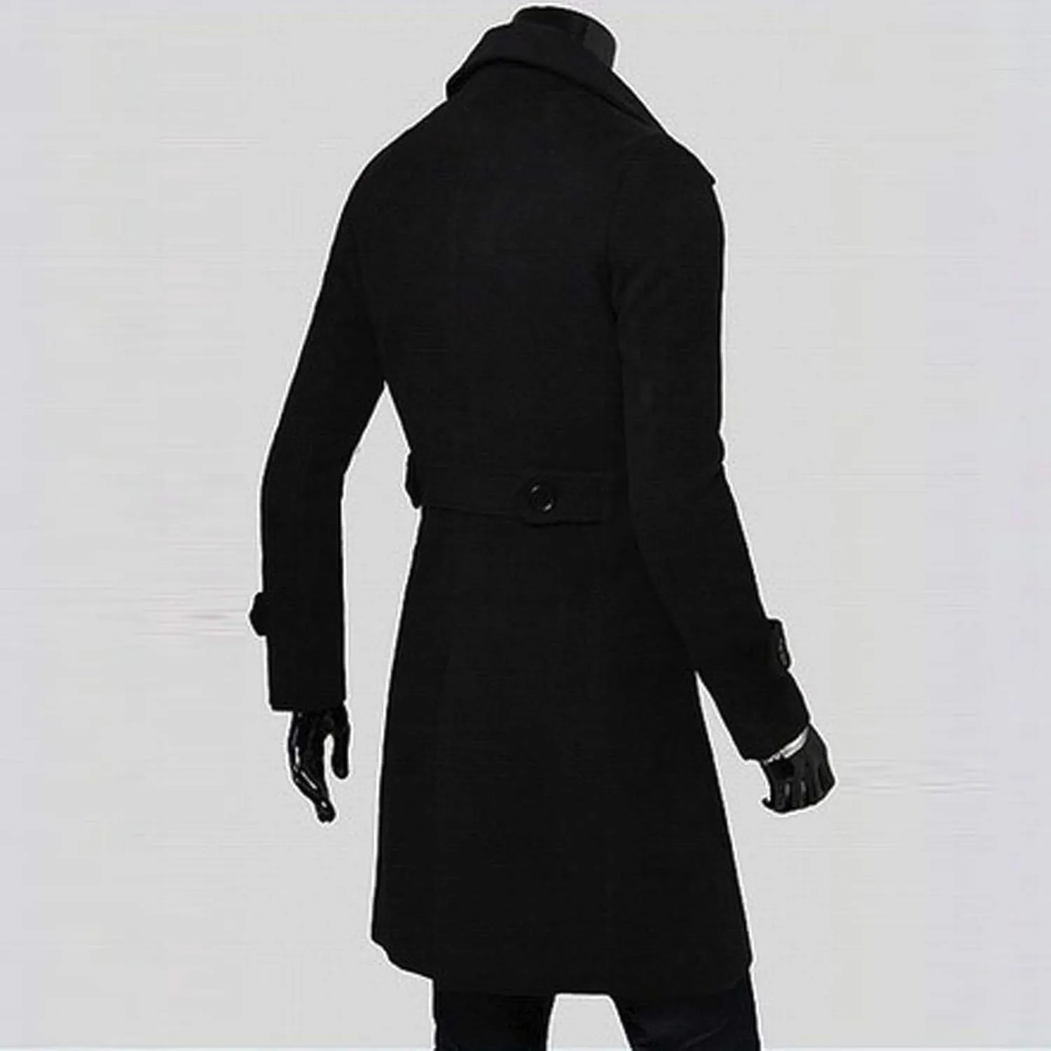 Ymosrh Mens Jackets Winter Men Slim Stylish Trench Coat Double Breasted Long Jacket Coat Jackets